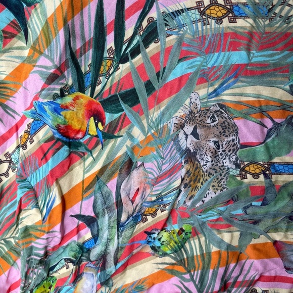 Johnny Was Taina Dolman Swim Cover Up Size Small Kimono Jungle Print Tropical - Picture 7 of 10